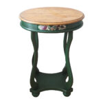 Green Floral Side Table