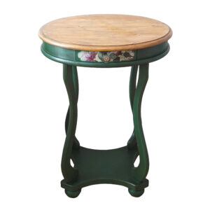 Green Floral Side Table