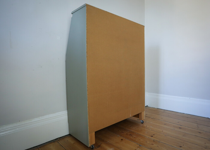 Back of teak bureau